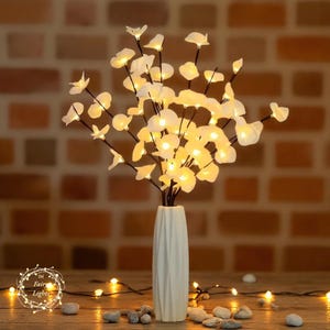 1PC weiße Phalaenopsis-Blumenzweig-Licht - LED-künstliche Orchidee für DIY Blumendekor, Schlafzimmer, Hochzeits- & Innendekoration