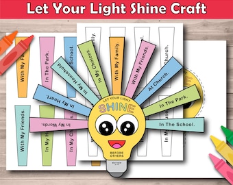Let Your Light Shine Craft, Sunday School Activity (Digital Download)