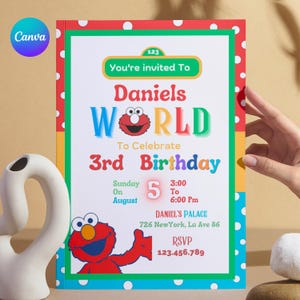 Editable Elmo Birthday Invitation: Sesame Street Party (PDF Template)
