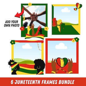 Bundle de cadre photo Juneteenth, mois de l'histoire des Noirs, nous sommes l'histoire des Noirs, roi noir nutrition Svg, 1865 Svg, fêter Juneteenth