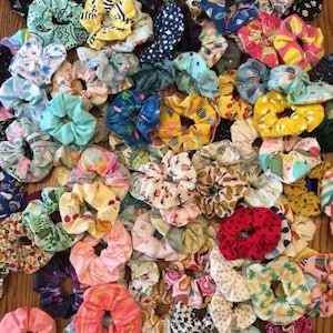 Cotton Scrunchies Handmade floral cotton scrunchies – Boho hair accessory Block Print Assorted color Scrunchies for girls Unique Gifts