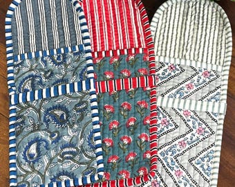 Estuche acolchado para gafas de sol / Estampado en bloque / Funda para gafas / Hecho a mano / Tela floral / Gafas de sol / Estuche de viaje / Estuche para gafas