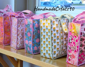 15pcs Quilted Wedding Tote Bag – Quilted Cotton Shoulder Bag, Block Print Bridal Gift Cotton Quilted Travel Bag Women Bridesmaid Gift Bags