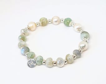 Bracelet, gemstones, sterling silver, gift, sister, mother, daughter, wedding, birthday, hypoallergenic