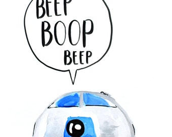 R2D2 Beep Boop Star Wars Print instant download