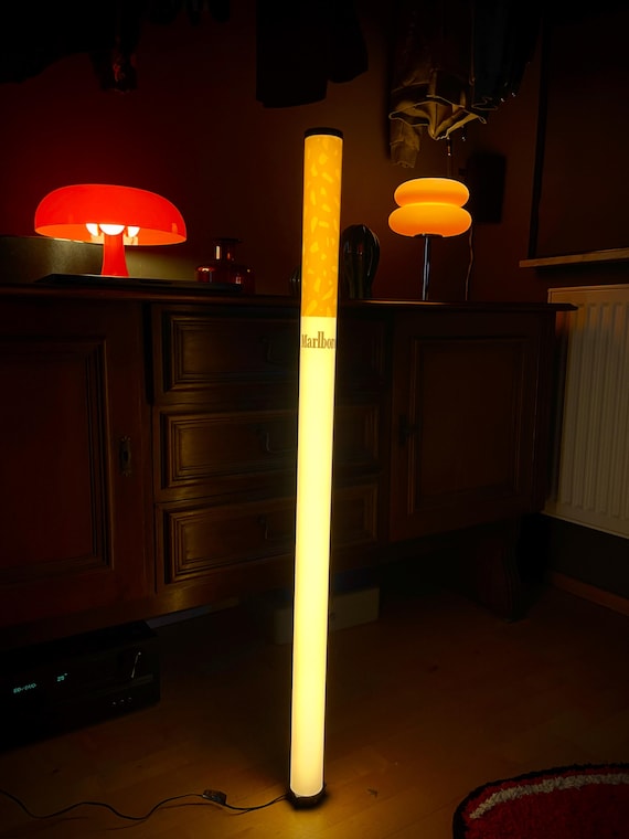 cigarette led light Marlboro cigarette floor lamp, retro vintage cigarette, mid-century