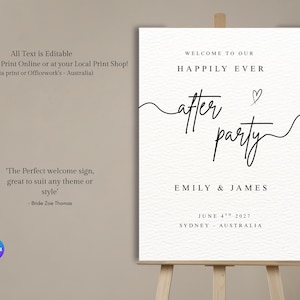 Editable Wedding Welcome Sign: Happily Ever After Party Poster (Digital Download, A1 Size)