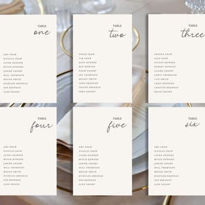 Modern Wedding Seating Chart Cards: Editable Table Decor Template