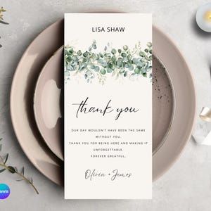 Name Cards Wedding Template| Place Cards, Table Seating, Place Names Template | Rustic decor, garden Wedding | Slim Name Place Card Template