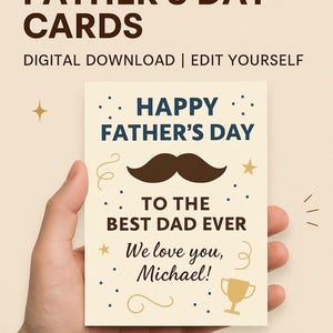 Personalized Father's Day cards as PDF - Digital and unique!