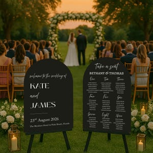 Minimalist Wedding Welcome Sign,Seating Chart,Editable Table Plan & Signage,Table Planner,Seating Chart Sign,Editable Wedding Signage,Canva,
