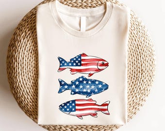 Boys 4th of July Fishing Shirt, American Flag Bass Shirt, Toddler Patriotic USA Tee, Summer Outfit, Fourth of July Gift Idea
