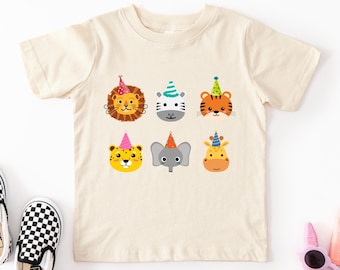 Party Animal Birthday Shirt for Toddler,  Animal Theme Birthday Party Outfit,  Zoo Animals Design Birthday Baby Bodysuit, Safari Animal