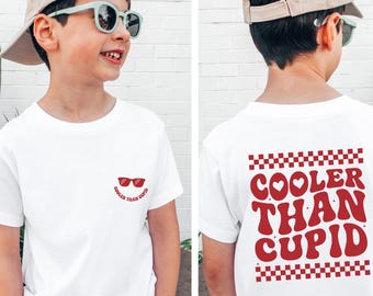 Cooler Than Cupid Kids Valentine Shirt, Toddler Valentine Tee, Cute Cupid Shirt, Valentines Day Outfit for Boys and Girls
