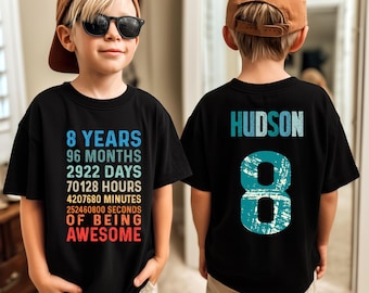 Personalized 8th Birthday Shirt for Kids – Custom 8 Year Old Tee