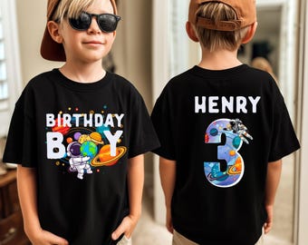 Astronaut Birthday Shirt | Kids Space Party Tee | Birthday Boy Space T-Shirt