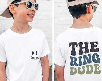 Ring Dude Shirt, Personalized Ring Bearer Gift, Retro Wedding Party Toddler Tee, Custom Ring Security Proposal, Brother of the Bride Outfit