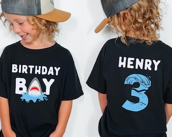 Personalized Shark Birthday Shirt – Custom Birthday Boy Tee, Shark Party Gift
