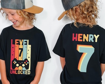 Level 7 Unlocked Birthday Tee – Personalized Gamer Shirt for Boys