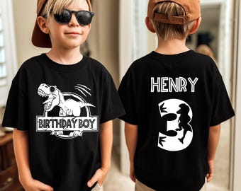 Dinosaur Birthday Boy Shirt | Personalized Dino Tee | Kids Birthday
