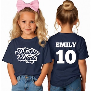Double Digits 10th Birthday Shirt Girl – Personalized 10 Year Old Birthday Tee, Tenth Birthday Gift, Custom Name Birthday Outfit