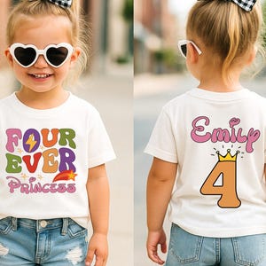 Four Ever A Princess Shirt, 4th Birthday Shirt Girl, Princess Birthday Tee, Personalized Princess Shirt, Magical Princess Party