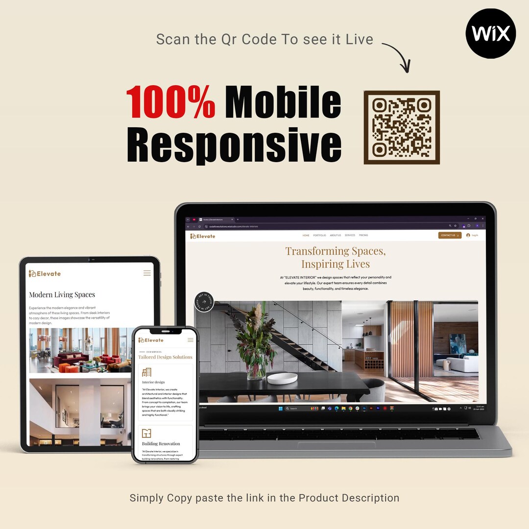 Wix Interior Design Website Template Business Site Modern Design Theme ...