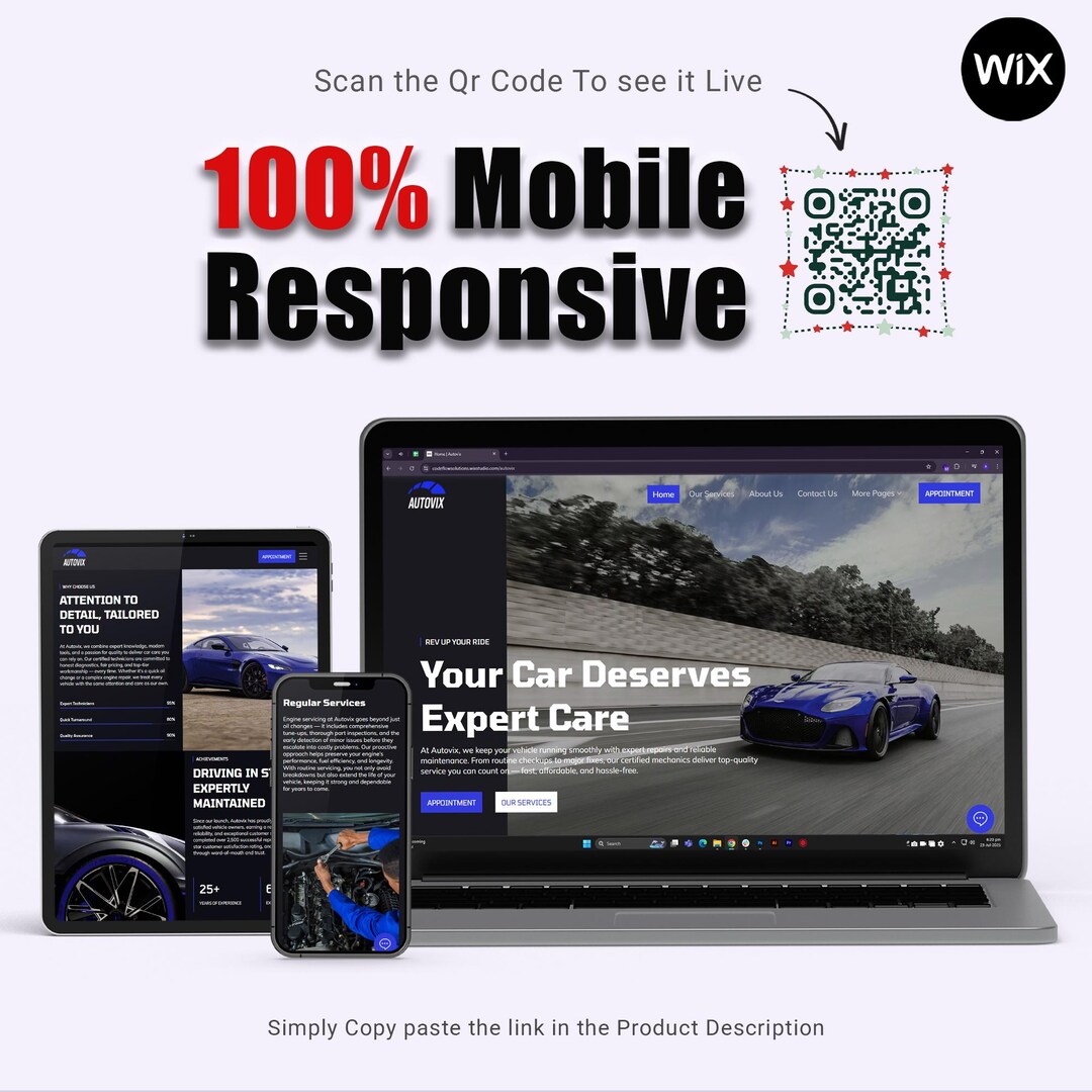 Auto Repair Website Template Wix Theme Etsy