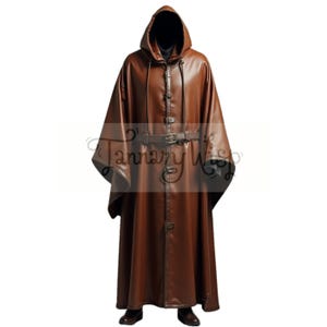 Ancient Realm Warrior Cloak – Vintage Battle Aesthetic for Gothic Fashion-Earthborn Sentinel Hooded Leather Cloak –  Bold Utility Cape