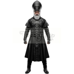 Leather priest costume -Medieval Bishop Costume with Leather Robe & Cape-Dark Fantasy Priest Outfit -High Priest Medieval Robe
