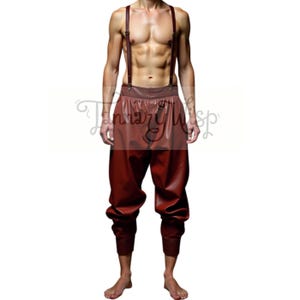 Men’s Brown Leather Suspender Pants – Handcrafted Brown Leather Trousers with Adjustable Straps Classic Utility Style  Bold Gothic SEO