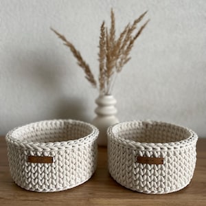 Large crochet storage basket nursery organizer eco friendly home decor   cotton rope basket Crochet storage basket decorative basket