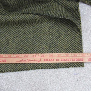 Vintage Pendleton Wool Fabric, Olive Green Herringbone Tweed, 4 Yards 60" Wide, Heavy / Winter Weight, BTY