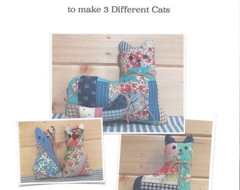 Stuffed Cat Patterns Download, Kitty Kitten Templates, Various Sizes Shapes with Directions