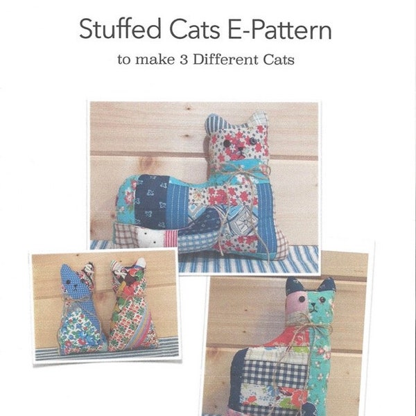 Stuffed Cat Patterns Download, Kitty Kitten Templates, Various Sizes Shapes with Directions