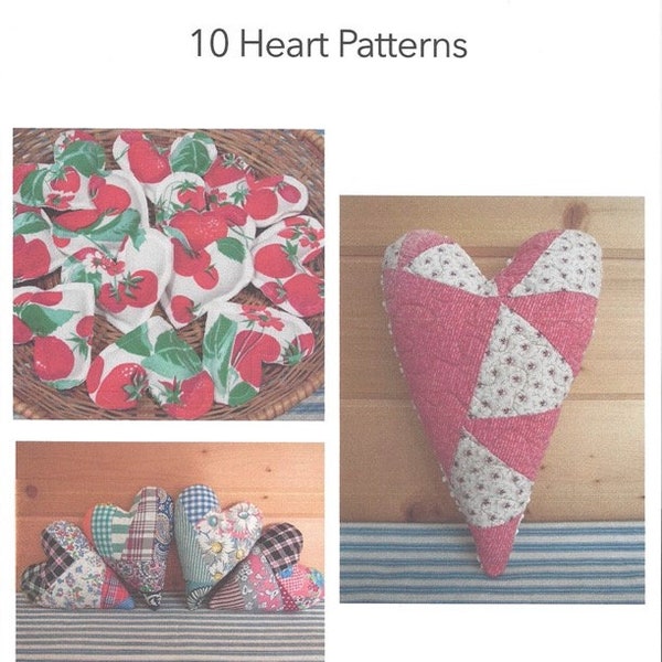 Stuffed Heart Patterns Download, Heart Templates, Various Sizes and Shapes with Directions