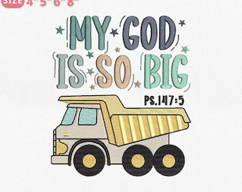 My God Is So Big Embroidery Design, Kids Church Sublimation, Children's Christian, Retro Kids Toddler Colorful Religious, Instant Dowload