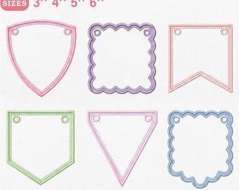 ITH Party Banner Bunting Applique Embroidery Design, Baby Banner Applique Machine Embroidery File, Instant Download