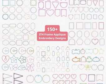 150+ Designs ITH Applique Embroidery Bundle, Party Banner Bunting, Scallped Name Tag, Wine Stem Tags, Cocktail Napkin | Instant Download