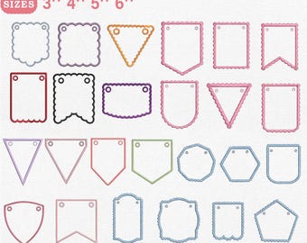 ITH Party Banner Bunting Applique Embroidery Design, Baby Banner Applique Machine Embroidery File, Instant Download