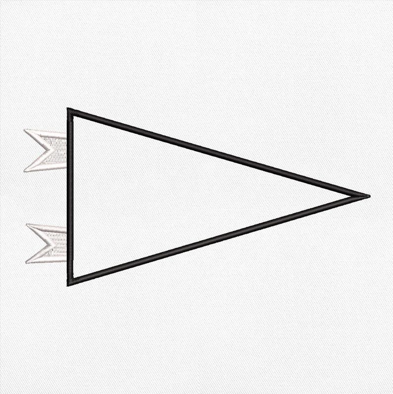 ITH Classic Blank Pennant Applique Pattern, Basic Streamer Flag Frame ...