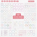 ITH Applique Embroidery Bundle 150+ Designs, Party Banner Bunting File, Scallped Name Tag Embroidery File, Wine Stem Tags Applique Pes Dst