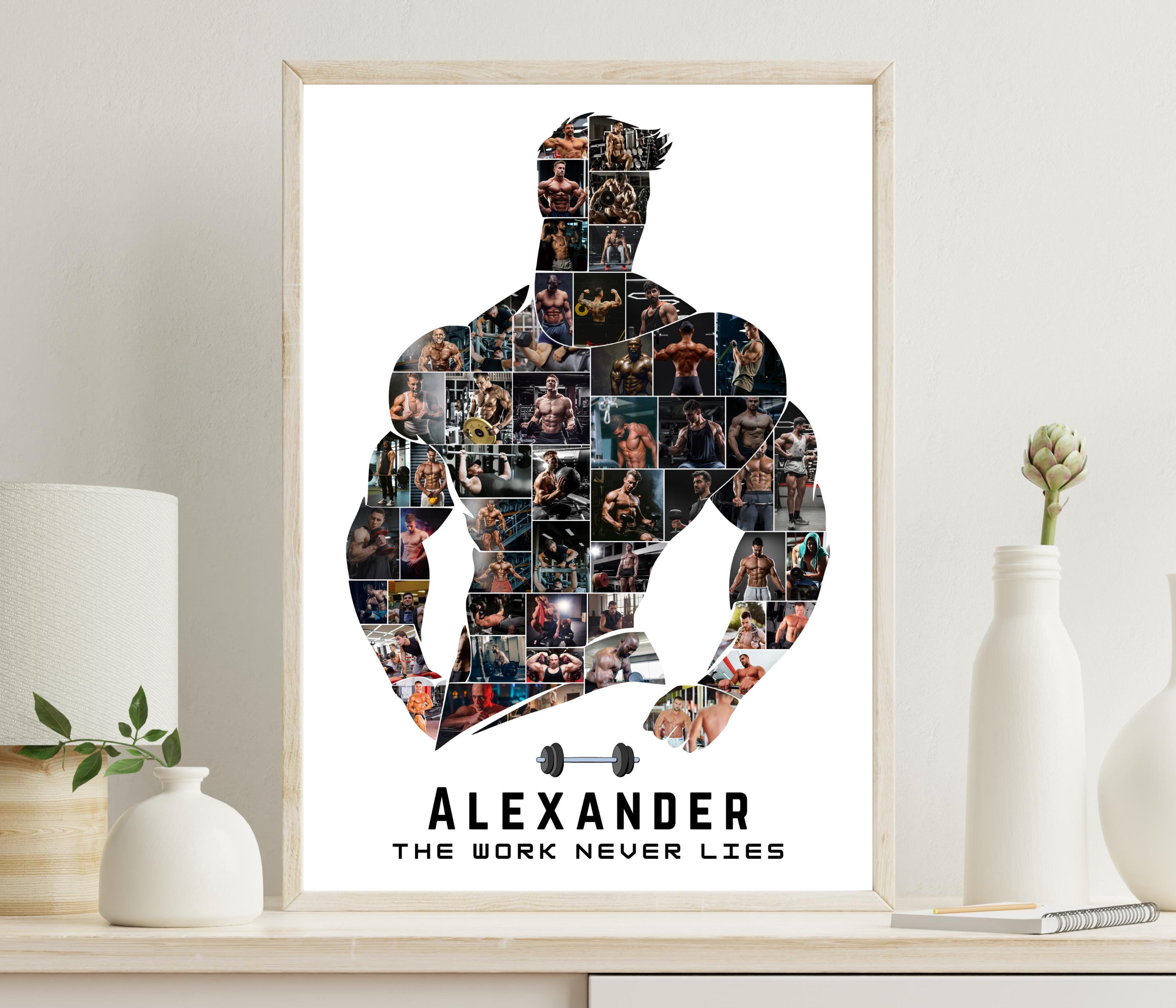 Bodybuilding Silhouette Photo Collage – Editable Fitness Physique ...