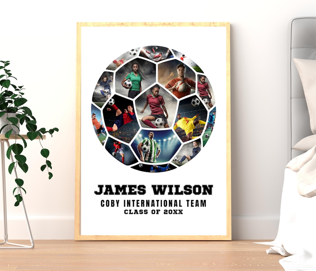 Editable Soccer Photo Collage Template, Sports Poster ,personalized ...