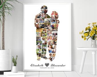 Grandparent Photo Collage , Personalized Grandmother Grandfather Gift, Anniversary Family Poster, Nana Papa Wall Art