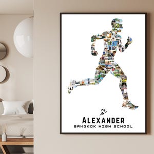 Running Photo Collage Canva Template – Editable Runner Poster – Personalized Track & Field Keepsake image 7