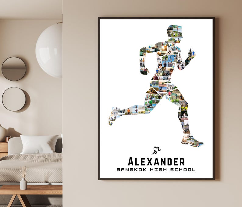 Running Photo Collage Canva Template – Editable Runner Poster – Personalized Track & Field Keepsake image 7