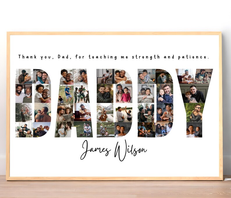 Custom Text Photo Collage Canva Template, Personalized Word Art Poster ...
