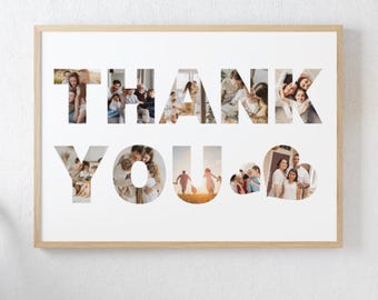 Thank You Photo Collage – Custom Photo Gift – Personalized Poster for Loved Ones