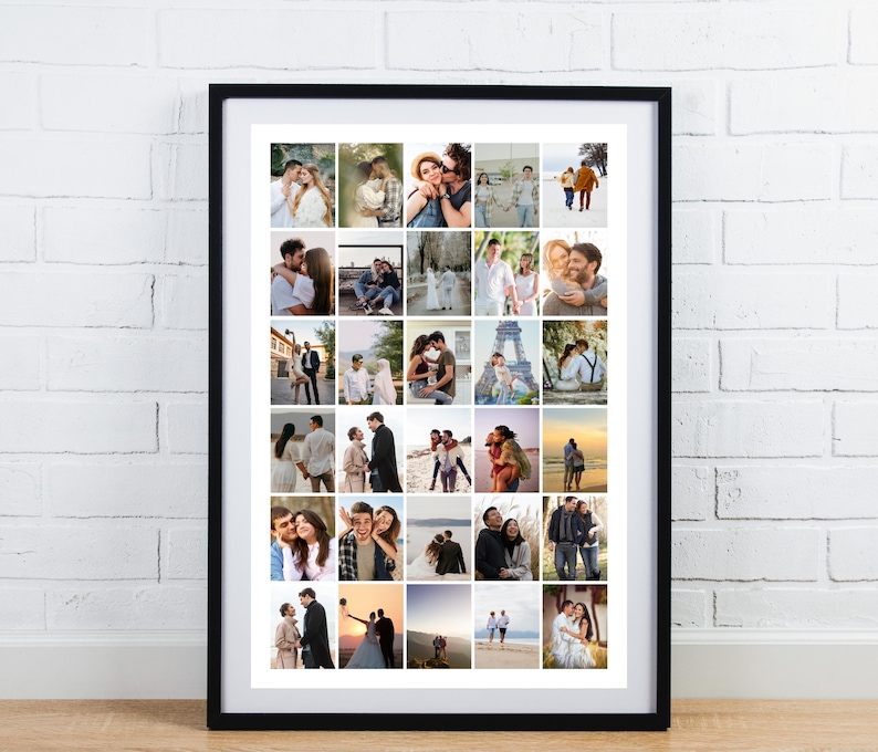 30 Photo Collage Canva Template – Editable Grid Photo Poster – Custom ...